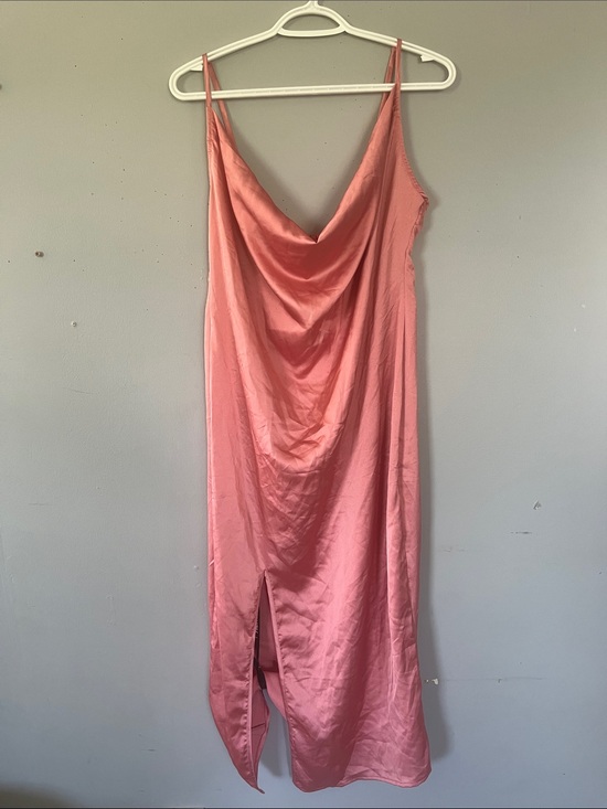 PrettyLittleThing Dresses & Skirts - PrettyLittleThing Rose Pink Satin Cowl Midi Dress 16